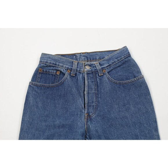 Vintage 90s Levis 901xx Womens 27 Thrashed Button Fly High Waisted Mom Jeans - Picture 2 of 15